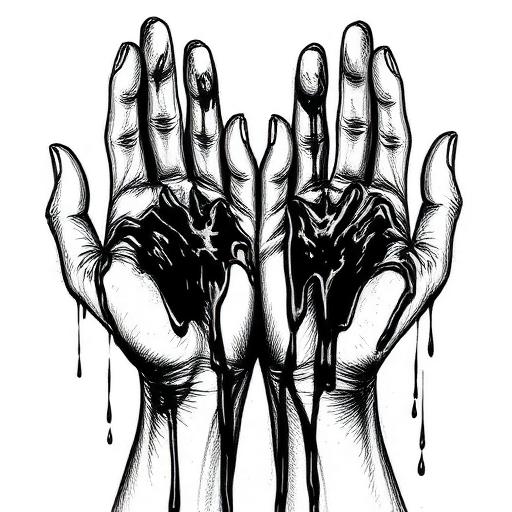 Sticky hands illustration