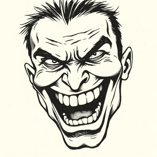 Jaw cramps illustration - grinning face